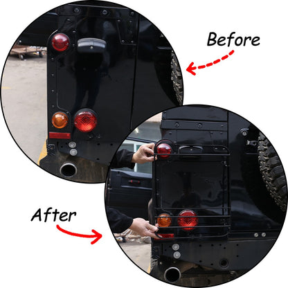 Silver Taillight Lamp Decor Cover Guards For Land Rover Defender L316 2004-2018 14