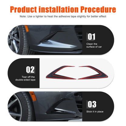 Gloss Black Front Side Vent Fin C Canards Splitter For Mazda MX-5 Miata 2016-23 12