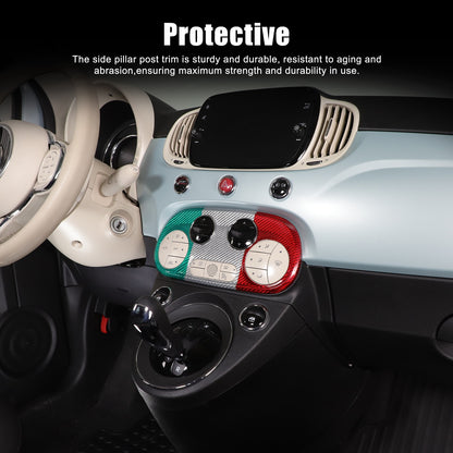Tri-Color AC Control Switch Bezel Trim For Fiat 500 312 2016+ 6