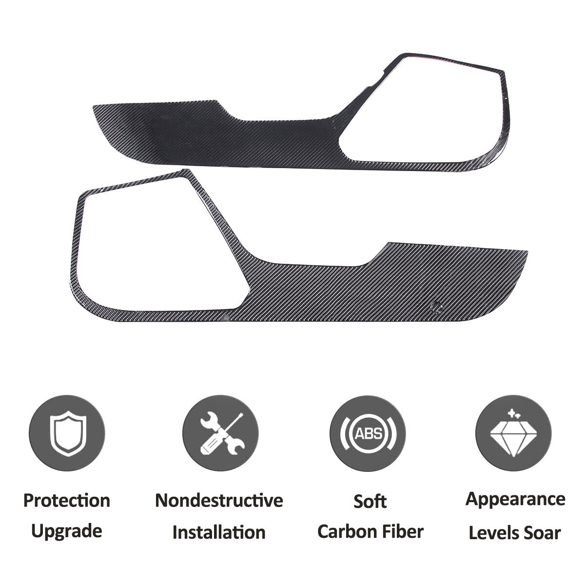 Carbon Fiber Interior Door anti-kick panel Trim Cover For Corvette C7 2014-19 US 2
