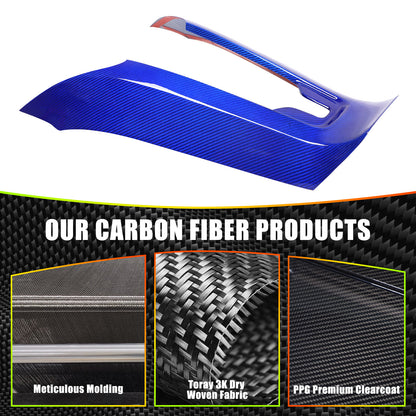 Blue Carbon Fiber Console Waterfall Wireless Charger Trim For C8 Corvette 20+ 16