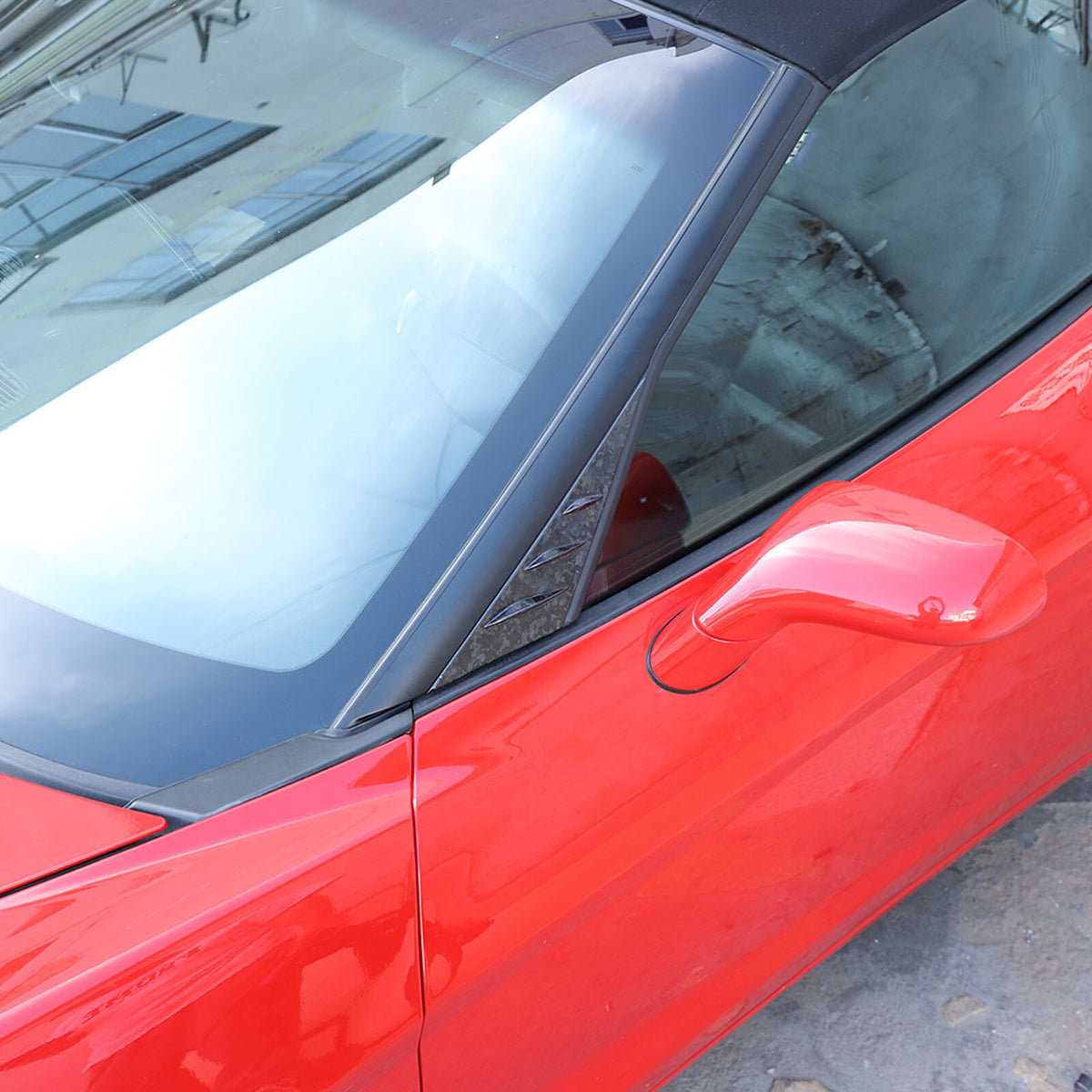 Forged Carbon Fiber Window Triangle A-Pillar Cover Trim For Corvette C6 2005-13 20