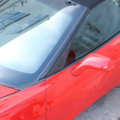 Forged Carbon Fiber Window Triangle A-Pillar Cover Trim For Corvette C6 2005-13 20