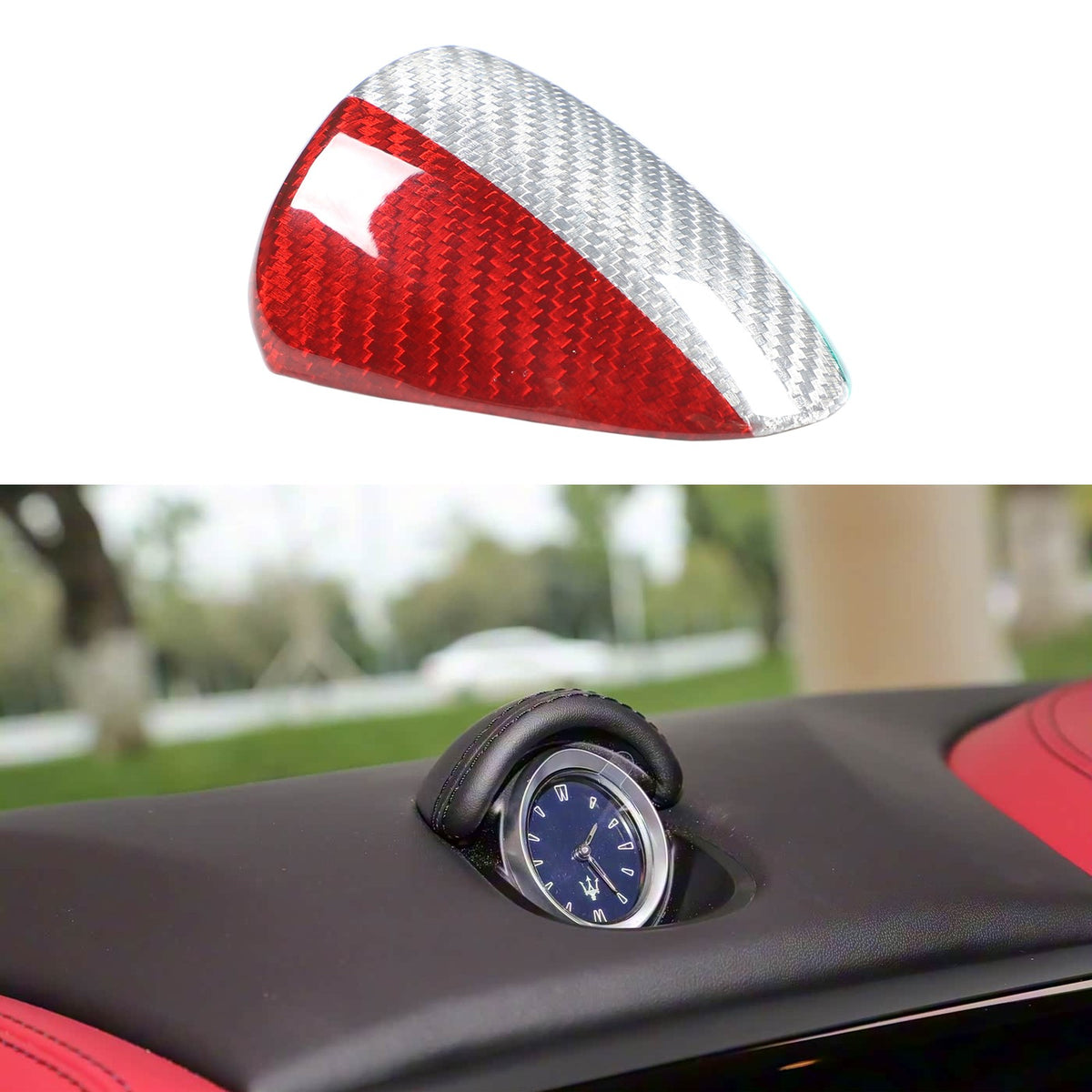 Tri-Color Center Console Clock Cover Trim For Maserati Ghibli M157 2014-2022 2