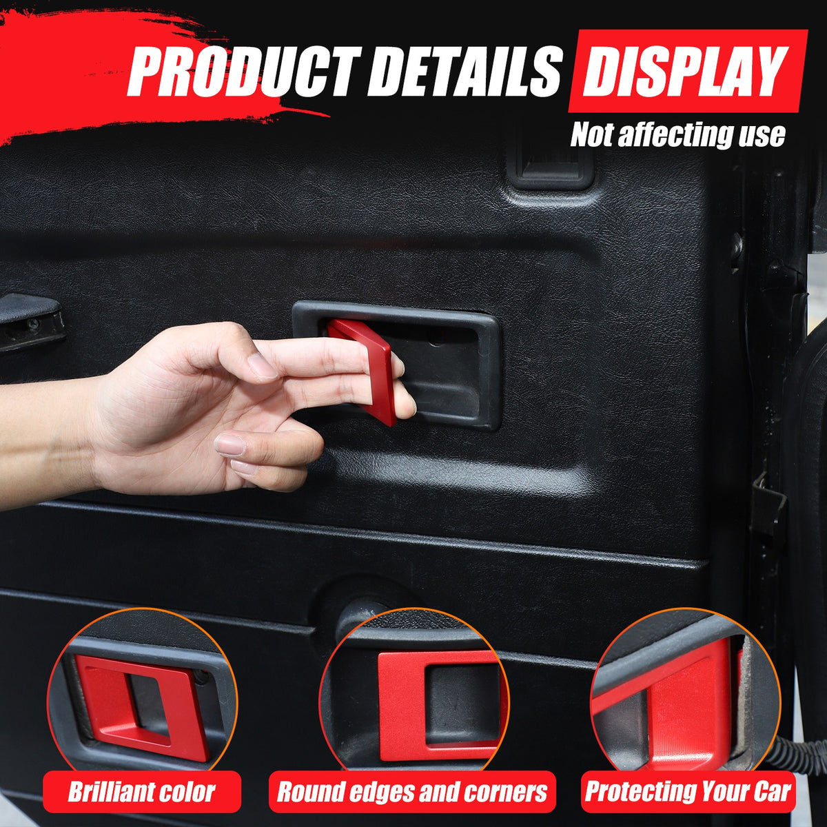 Replacement Red Steel Interior Door Handle For LR Defender L316 2004-2018 9