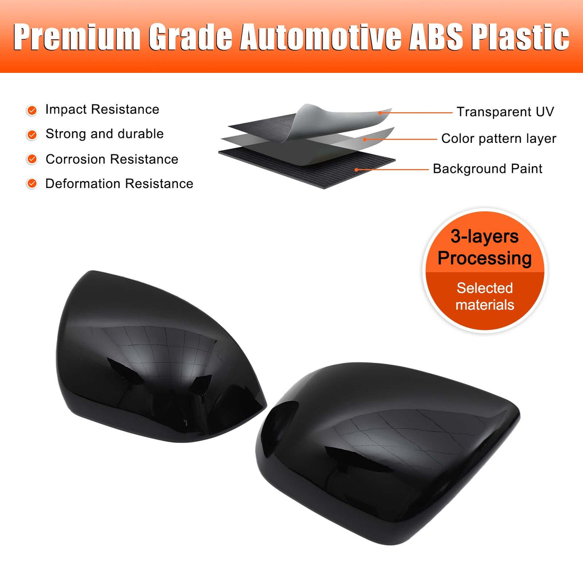 Glossy Piano Black Outer Mirror Trim For LR Range Rover Sport/Range Rover 2023+ 12