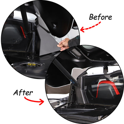 Matte Carbon Fiber Engine Bay Window Glass Side Trim Cover For Corvette C8 20-26 13