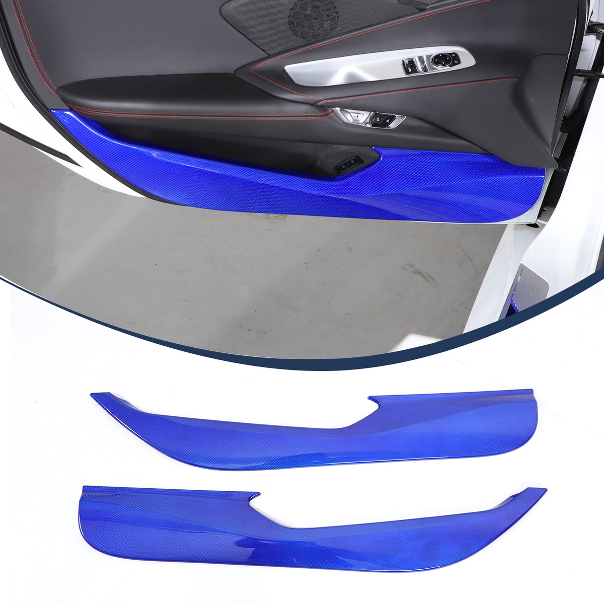 Blue Real Carbon Fiber Full Interior Set Decor Trim Kit for Corvette C8 20-25 - Variants 16-20 44