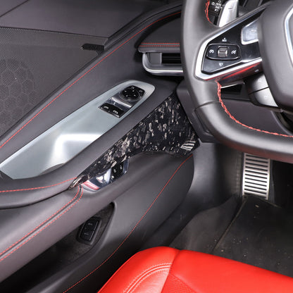 Forged Dry Carbon Fiber Interior Door Panel Cover Trim For Corvette C8 20-26 9