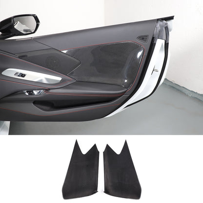 Real Carbon Fiber Interior Door Cover Trim Decoration for Corvette C8 2020-26 5
