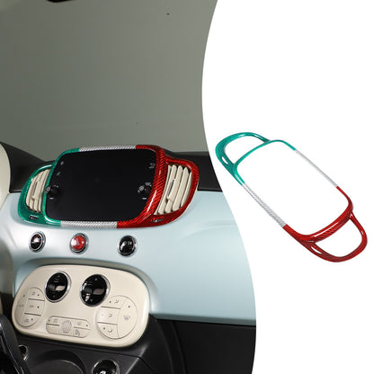 Tri-Color Real Carbon Fiber Dashboard Air Vent Trim For Fiat 500 312 2016+ 15