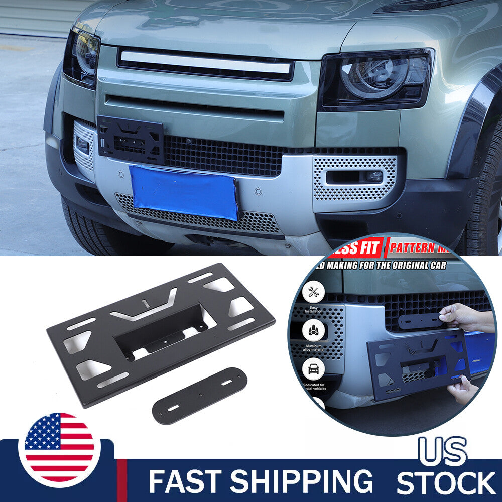 Front Bumper Tow Hook License Plate Mount Bracket For LR Defender L663 20-24 US 1