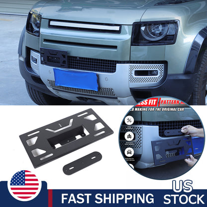 Front Bumper Tow Hook License Plate Mount Bracket For LR Defender L663 20-24 US 1