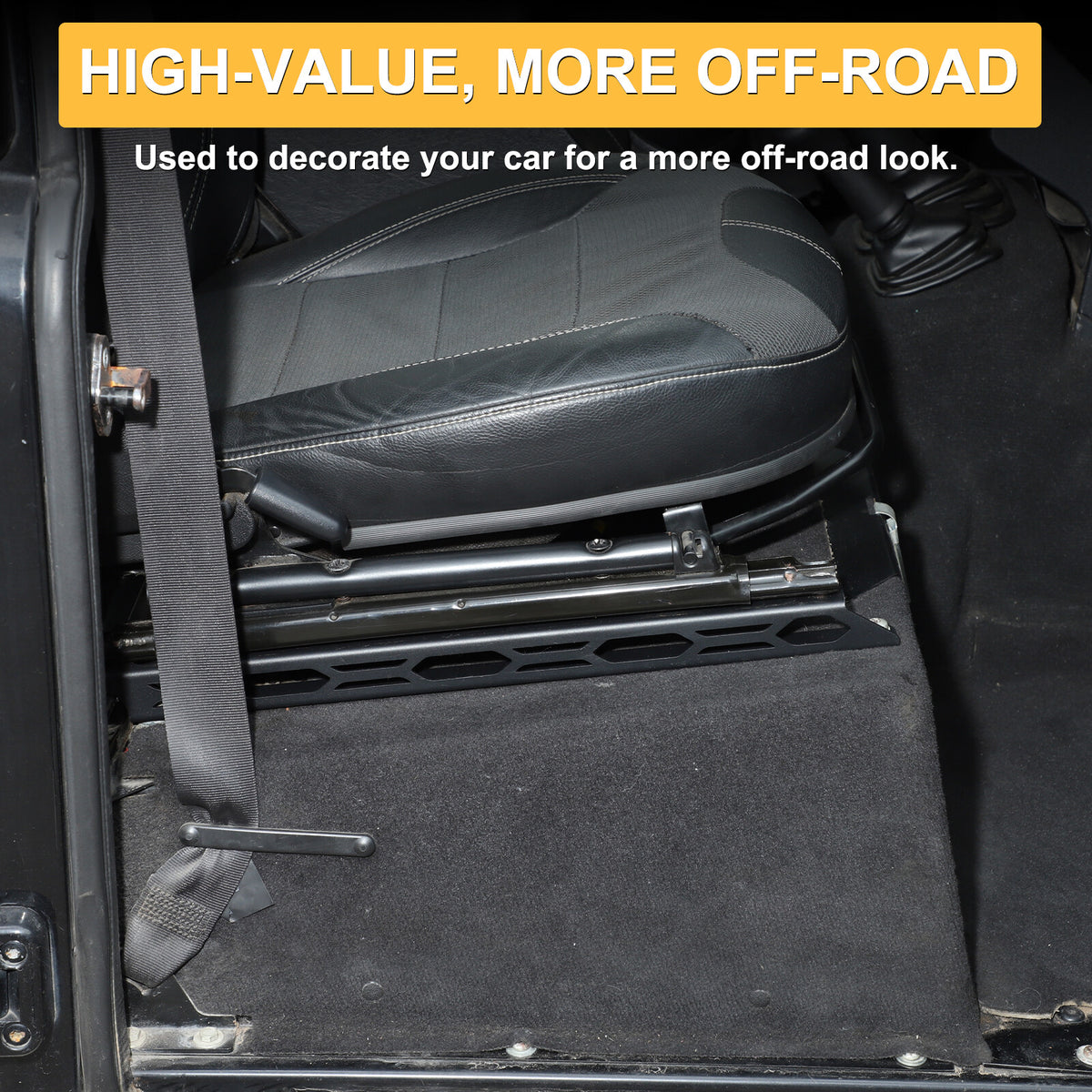 Black Steel Front Seat Adjustment Bracket Trim For LR Defender L316 2004-2018 11