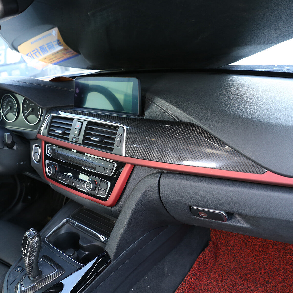 Real Carbon Fiber Interior Dashboard Center Trim for BMW 3 Series F30 F34 14-18 8
