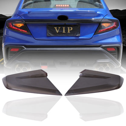 Smoked Tail Light Cover Rear Light Guards Trim Set For Subaru WRX 2022-2024 11