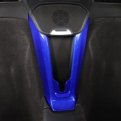 Blue Carbon Fiber Console Waterfall Wireless Charger Trim For C8 Corvette 20+ 22