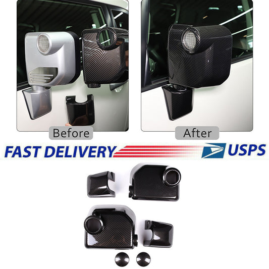 Carbon Exterior Rearview mirror base cover trim For Toyota FJ Cruiser 2007-21 1