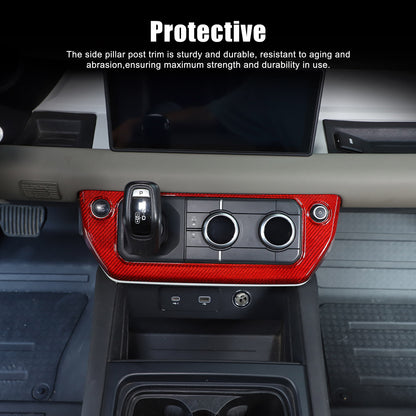 Red Real Carbon Fiber Air Conditioning Switch Panel Trim for LR Defender 2020-24 2