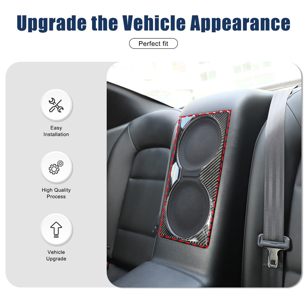 Real Carbon Fiber Rear Seat Audio Speaker Panel Trim For Nissan GTR R35 2008-16 8
