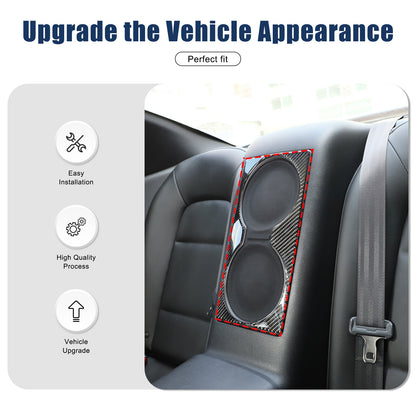 Real Carbon Fiber Rear Seat Audio Speaker Panel Trim For Nissan GTR R35 2008-16 8