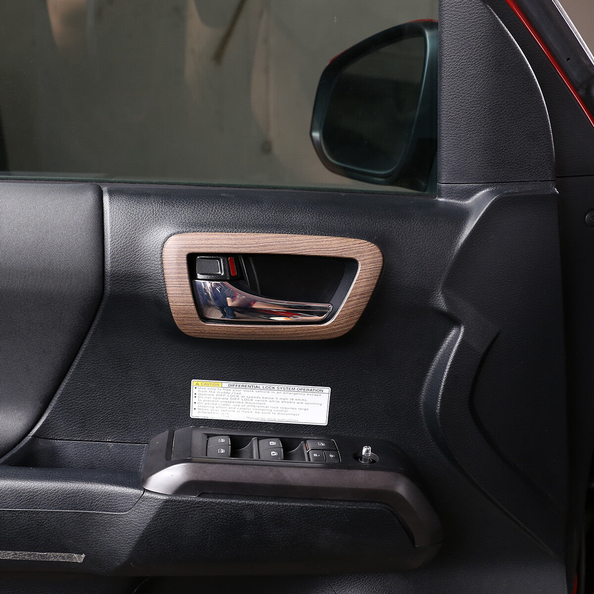 Wood Grain Interior Center Console Cover Trim For Toyota Tacoma 2016-2023 58