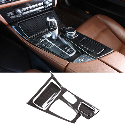 For BMW 5 Series F10 F07 2011-2017 Carbon Fiber Center Console Gear Shift Panel 3