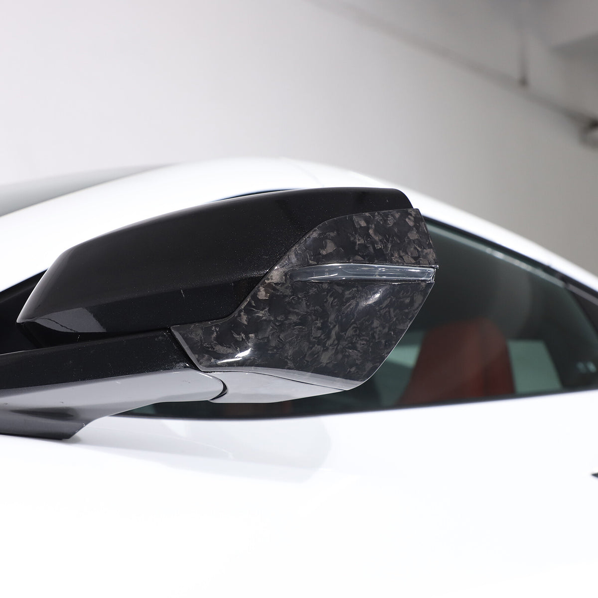 Forged Real Carbon Fiber Side Mirror Base Lower Cover Trim For Corvette C8 20-26 5