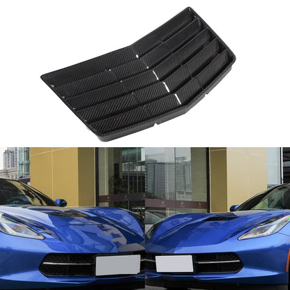 Real Carbon Fibe Front Bumper Hood Vent Louver Cover Kit For Corvette C7 2014-19 12