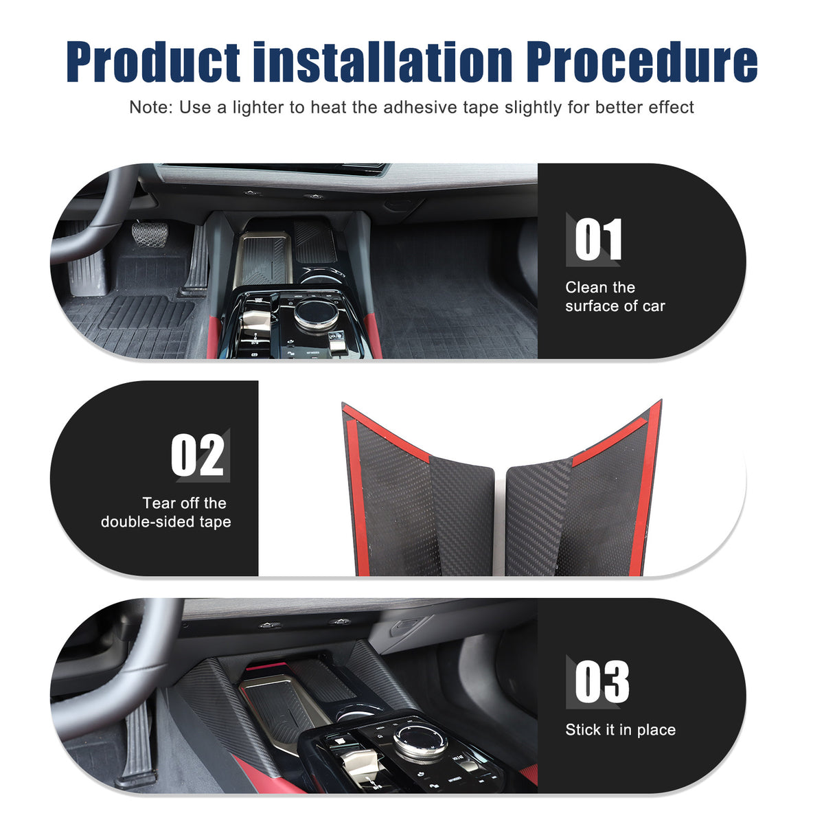 Matte Carbon Fiber Inner Console Side Panel Trim For BMW 5 Series G60 i5 2024+ 20
