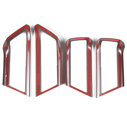 Matte Real Carbon Fiber Interior Door Handle Cover Trim For LR Defender 110 20+ 7