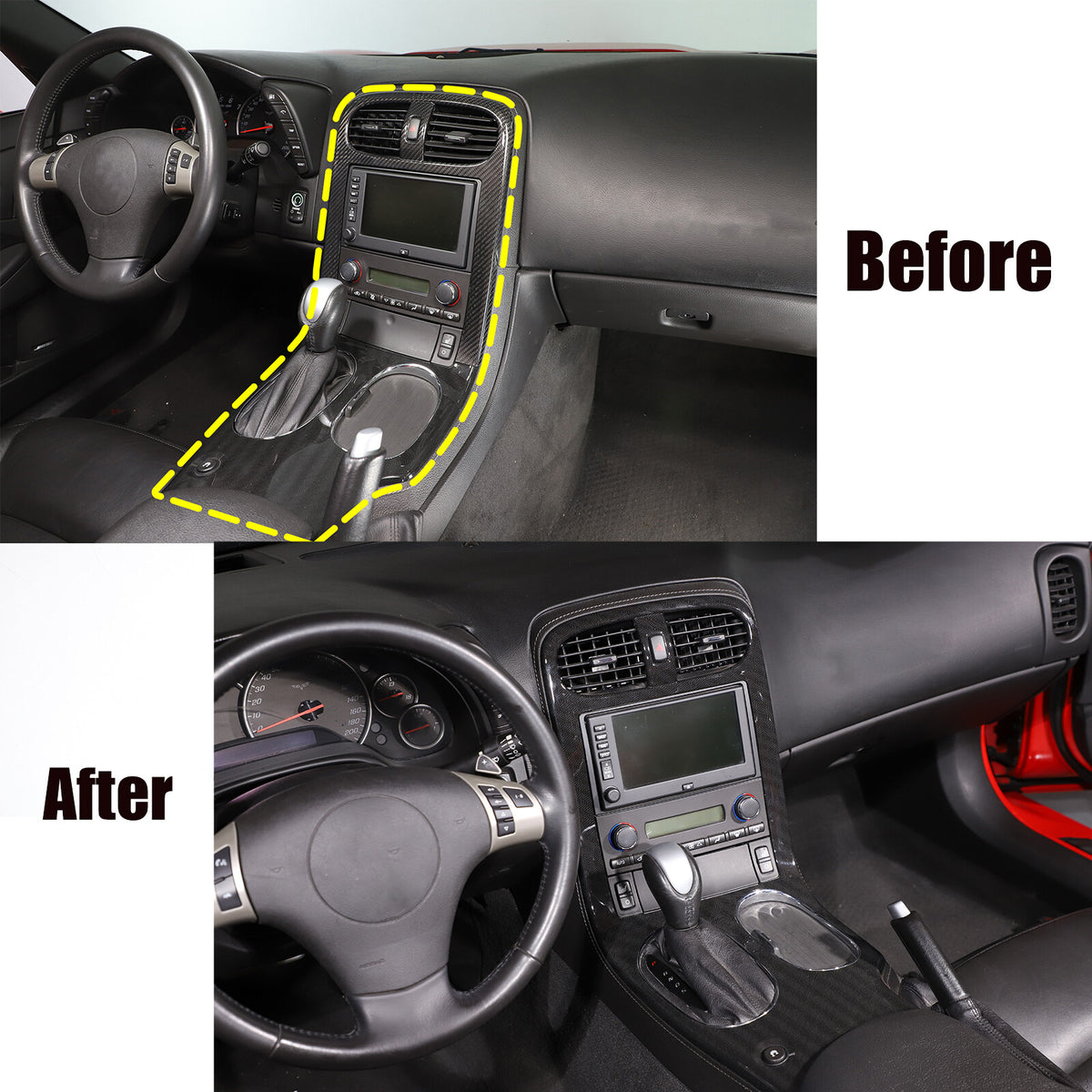 ABS Carbon Fiber Interior Decor Accessories Cover Trim For Corvette C6 2005-13 148