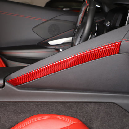 Red Real Carbon Fiber Full Interior Set Decor Trim Kit for Corvette C8 20-25 - Styles 46-50 22
