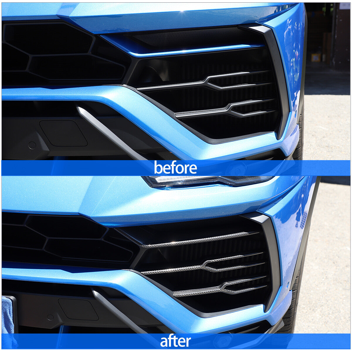 Carbon Fiber Front Bumper Winglets Fog Light Trim For Lamborghini Urus 18-21 US 7