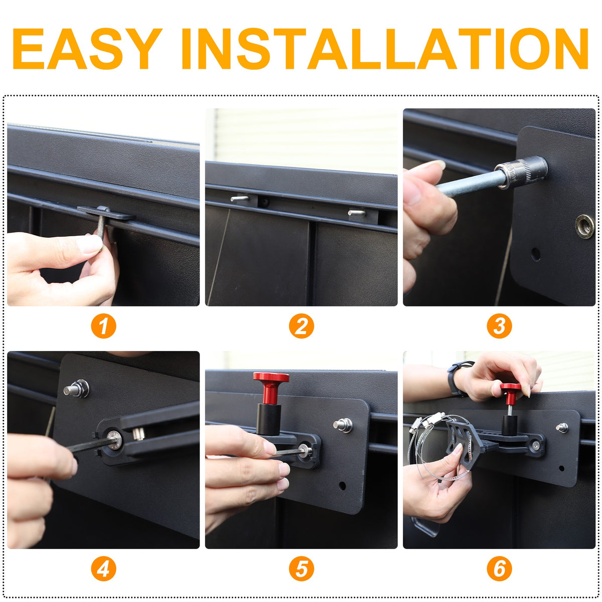 Black Carbon Steel Fire Extinguisher Mount Bracket For Toyota Tundra2022+ 8