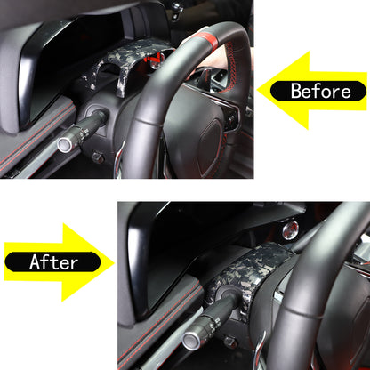 Forged Real Carbon fiber Steering Wheel Base Trim Cover For Corvette C8 Z06 20+ 3