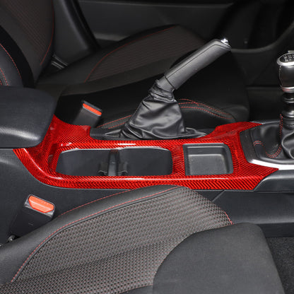 Red Real Carbon Fiber Center Console Cup Holder Trim For Subaru WRX VB 2022+ MT 16