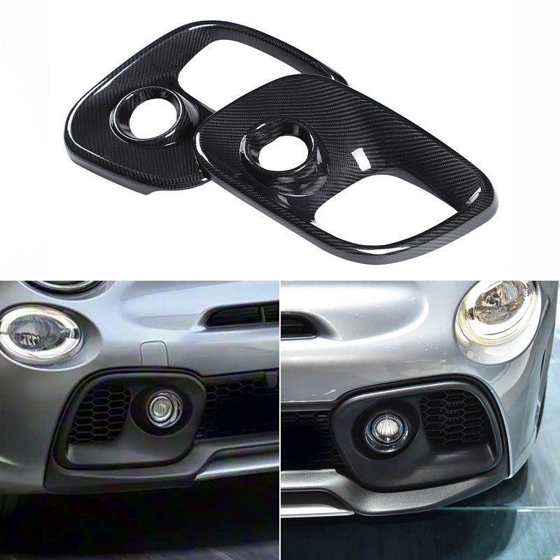 Real Carbon Fiber Front Fog Light Cover Trim For Fiat 500 Abarth 312 2017+ 20