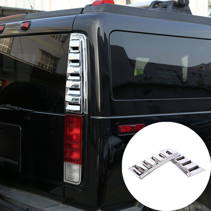 Silver Rear headlight Cover +Tail light vent cover Trim For Hummer H2 2003-2009 8