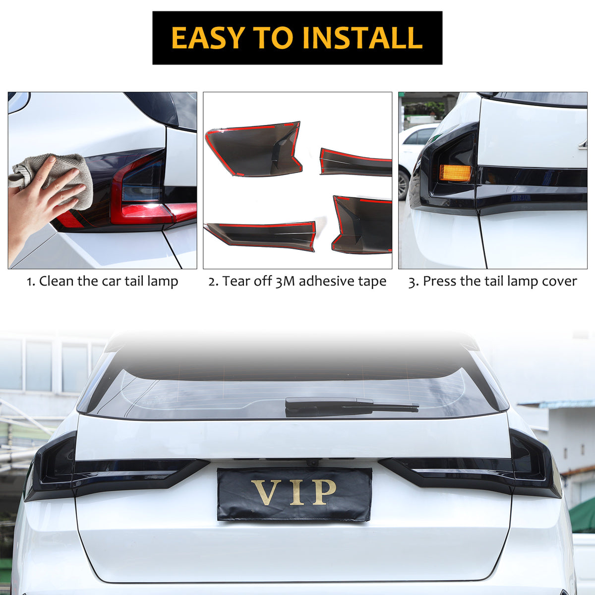 Smoked Black Rear Tail Light Guard Decor Cover Trim For BMW X1 iX1 U11 2023+ 13