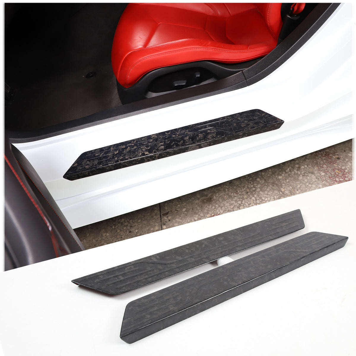 Forged Real Carbon Fiber Full Interior Set Cover Trim Kit For Corvette C8 20-25 - Variants 11-15 42