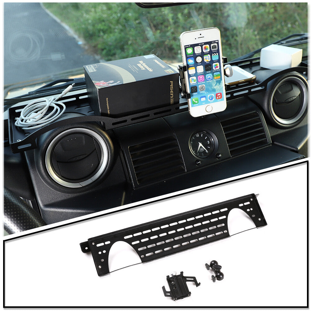 Front Dashboard Tray Storage Box with Phone holder For Land Rover Defender 04-19 1