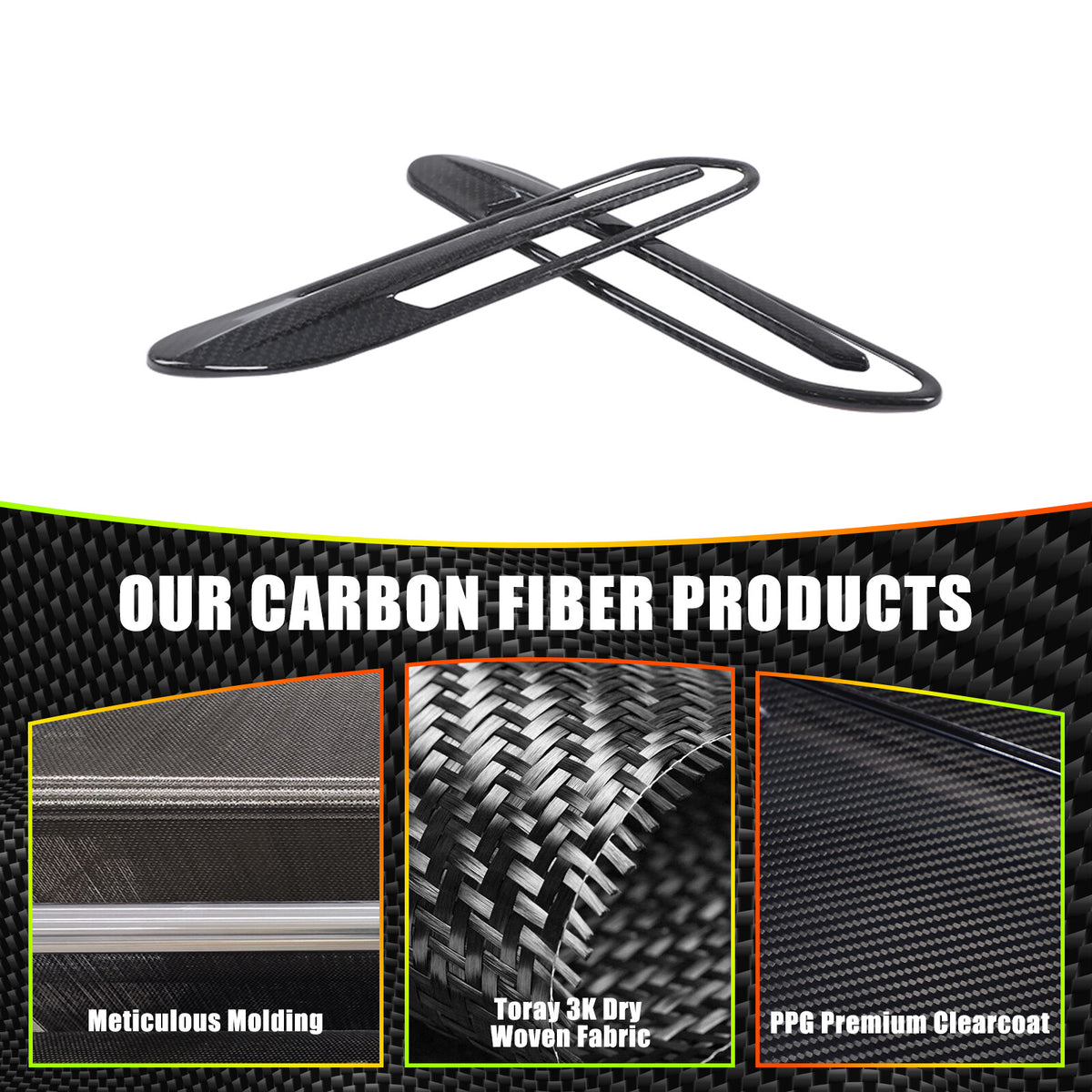 Real Carbon Fiber Side Fender Air Inlet Trim For Mercedes Benz AMG GT50/GT63 3