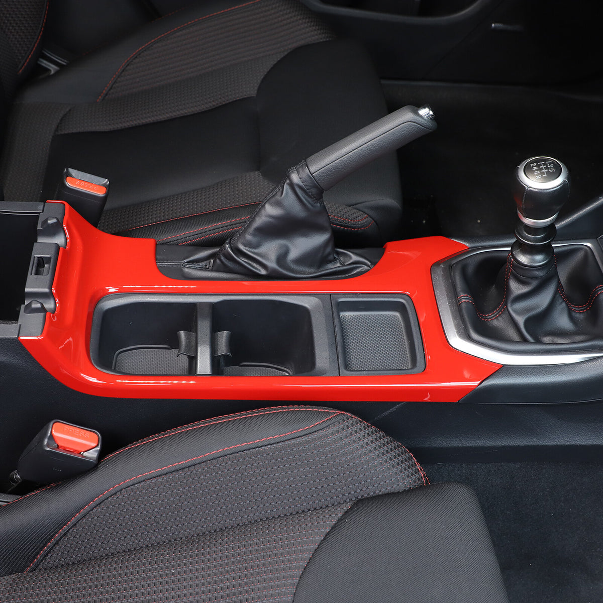 Red ABS Center Console Gear Shift Cup Holder Trim for Subaru WRX VB MT 2022-24 2
