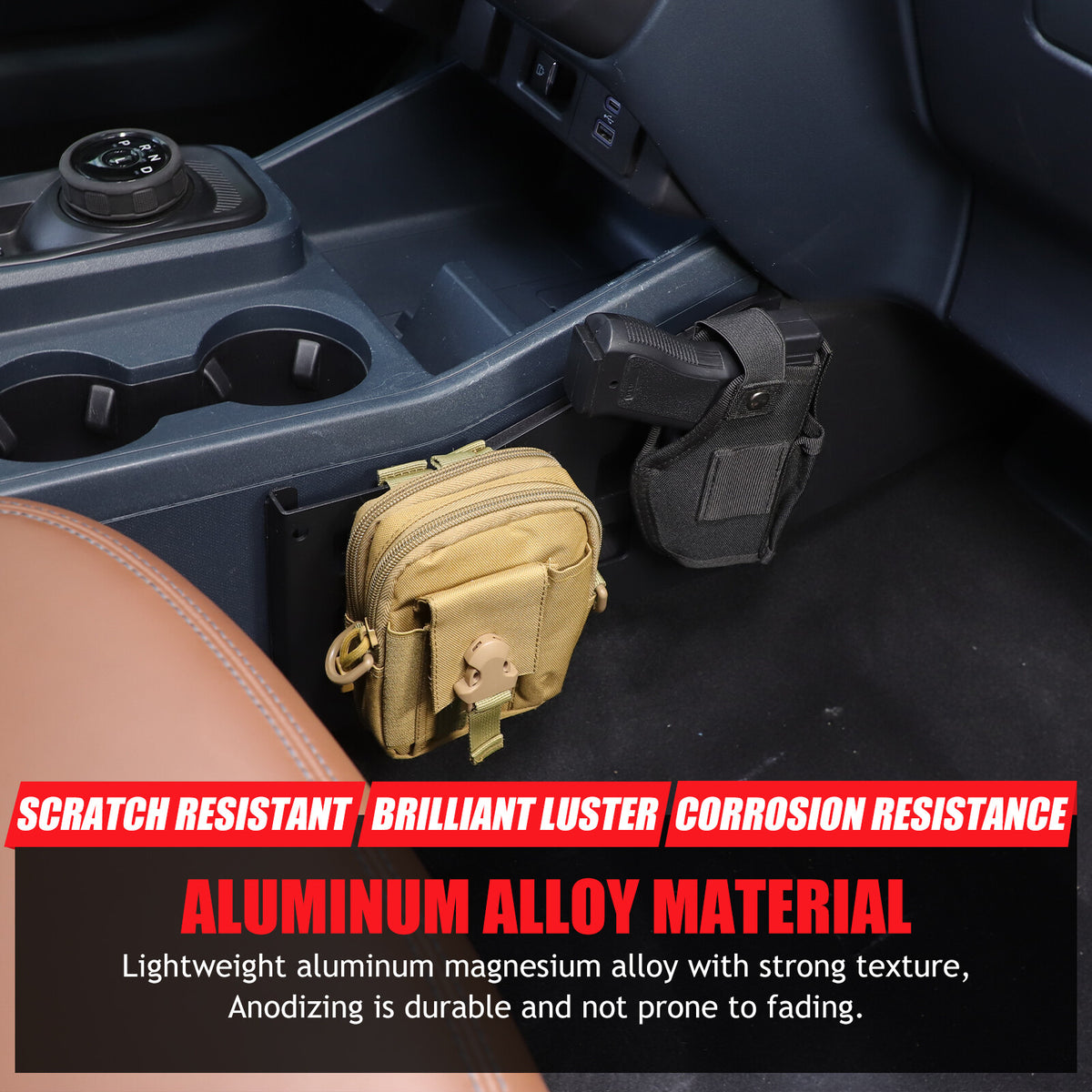 Aluminum Alloy Center Console Side Strorage Hanger Bag For Ford Maverick 2022+ 6
