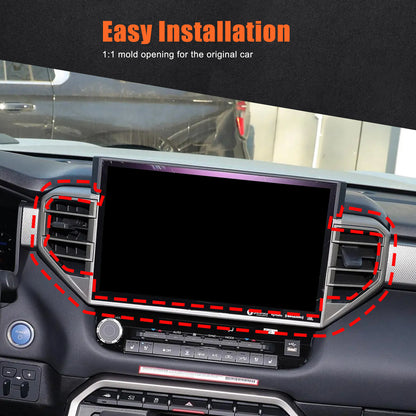 ABS Carbon Fiber Center Air Vent Panel Cover Trim For Toyota Tundra/Sequoia 23+ 2