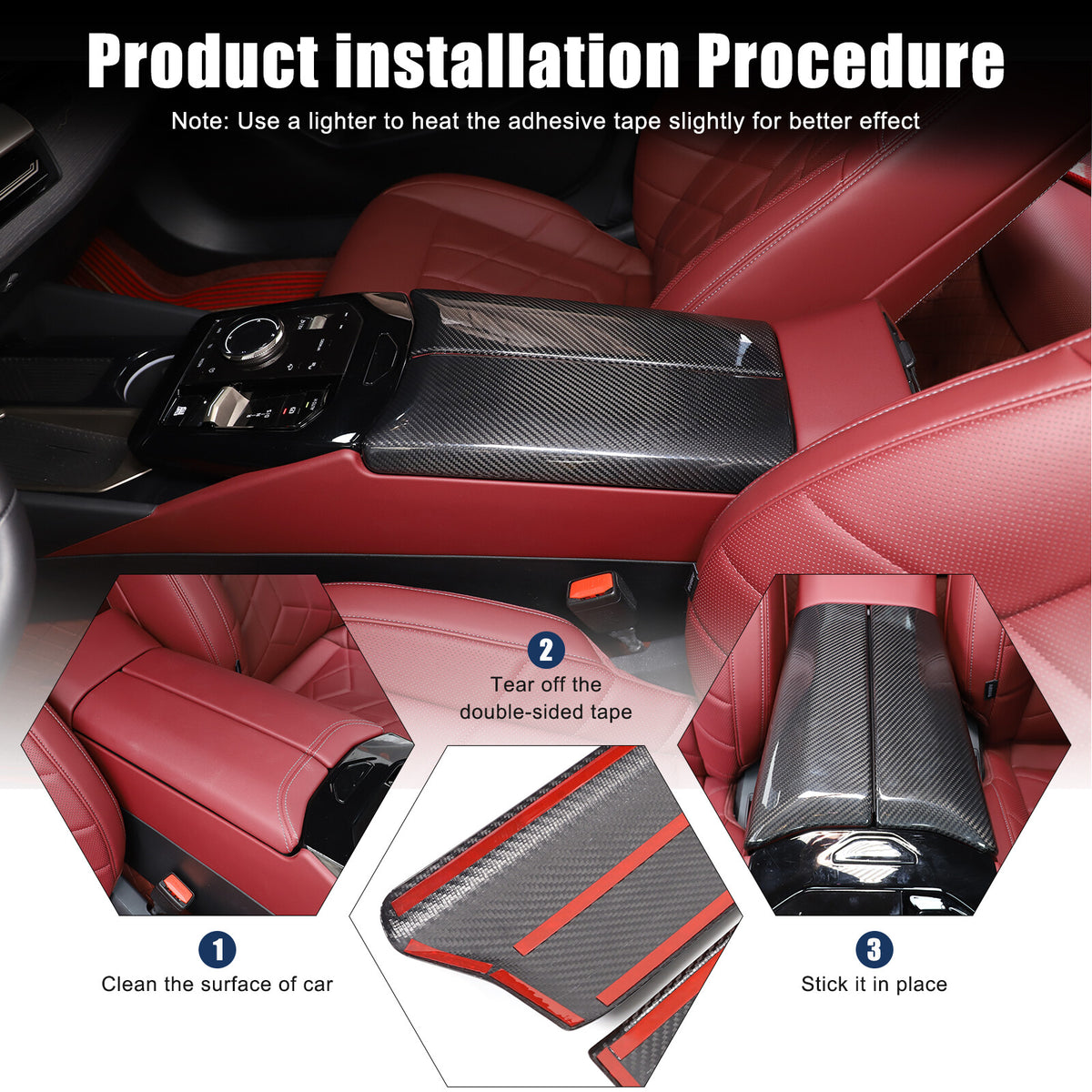 Real Carbon Fiber Center Console Armrest Box Cover Trim For BMW 5 Series G60 24+ 13