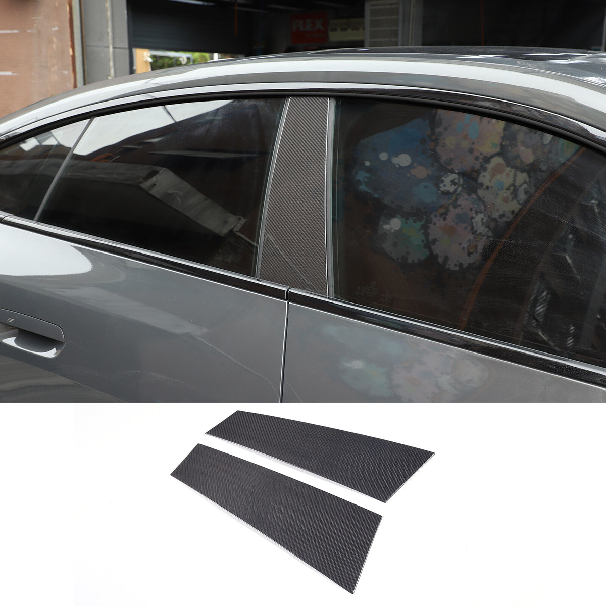 Real Carbon Fiber B-Pillar Cover Trim Frame For BMW 4 Series G26 2022-23 9
