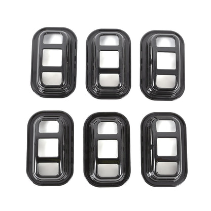 Piano Black Front & Rear Roof Light Guard Cover Trim Set For Hummer H2 03-09 US 19