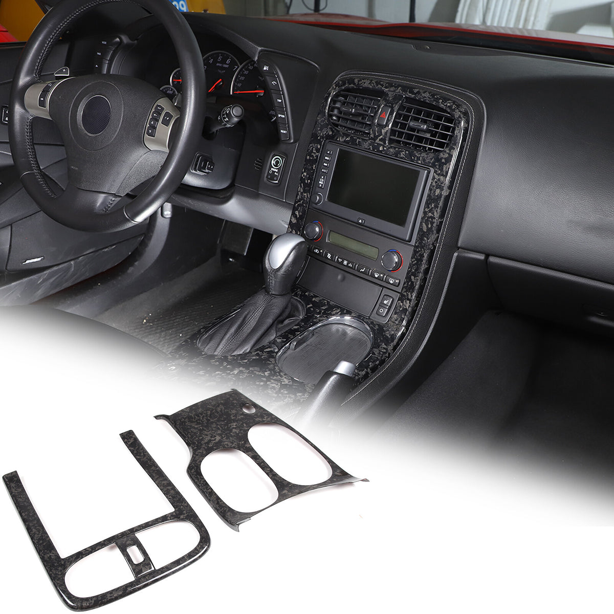 Forged Real Carbon Fiber Full Interior Set Decor Cover Trim Kit for Corvette C6 108